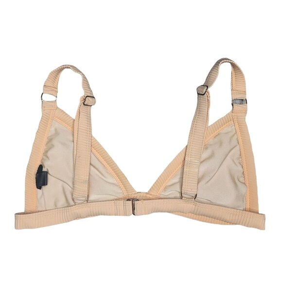 Peach Ribbed Triangle Bralette Adjustable Straps Size M - Picture 5 of 6